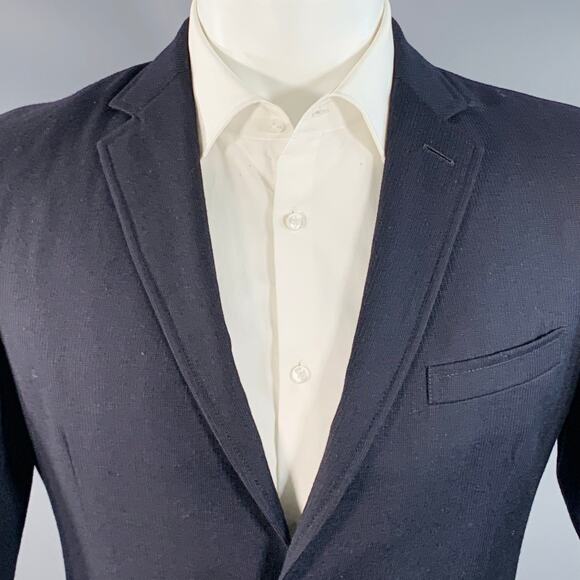 BAND OF OUTSIDERS Size 40 Regular Navy Grey Stripe Wool Notch Lapel Sport Coat - Picture 2 of 9